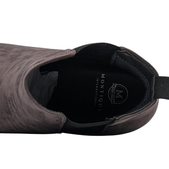 Montique  Suede  Grey Slip On Chelsea Boots   S-50 - Picture 5 of 7